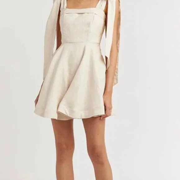 DISSH AISLE PEARL LINEN BOW MINI DRESS *NWT* AU 8 US 4 EU 36 - Picture 5 of 6